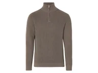 Swetry męskie - esmara Men Sweter troyer męski z bawełny (Brązowy, XXL (60/62)) - miniaturka - grafika 1