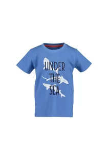 Koszulki dla chłopców - T-shirt chłopięcy z nadrukiem - niebieski - grafika 1