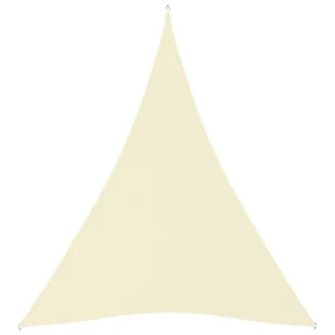 vidaXL Żagiel ogrodowy, tkanina Oxford, trójkątny, 5x7x7 m, kremowy 135237 - Parasole ogrodowe - miniaturka - grafika 1