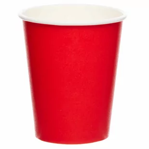 Czerwone jednokolorowe - Kubeczki 237ml 8 sztuk - Dekoracje i nakrycia stołu na imprezę - miniaturka - grafika 1