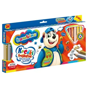 Bambino Kredki Trójkątne Ołówkowe Szkolne 24 Kolory + Temperówka - Szkolne artykuły papiernicze - miniaturka - grafika 1