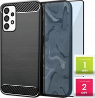 Etui i futerały do telefonów - Hello Case ETUI DO SAMSUNG GALAXY A53 5G PANCERNE KARBON CASE CZARNE CASE SZKŁO 9h - miniaturka - grafika 1
