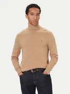 Swetry męskie - Tommy Hilfiger Golf MW0MW28048 Beżowy Regular Fit - miniaturka - grafika 1