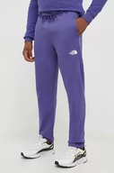 Spodnie męskie - The North Face spodnie dresowe bawełniane kolor fioletowy gładkie - miniaturka - grafika 1