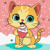 Malowanie po numerach - Ideyka Malowanie po numerach - Malinowe lody Kids - miniaturka - grafika 1