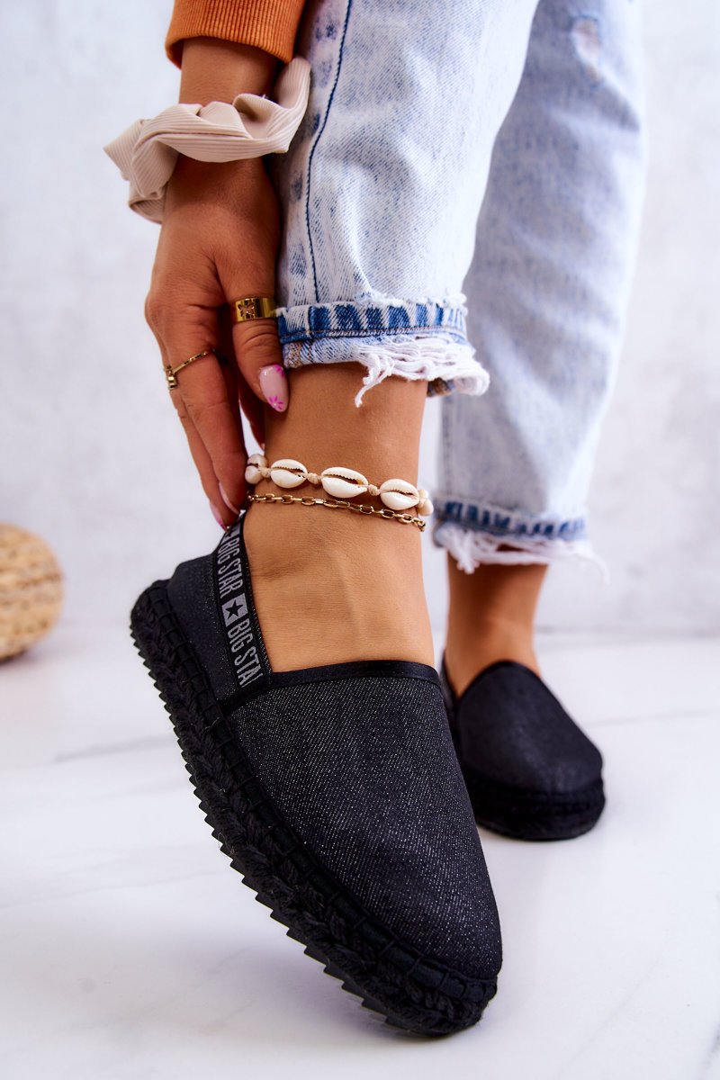 Materiałowe Espadryle Wsuwane Big Star JJ274878 Czarne-38