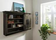 Regały - Regał Wiszący Railway #258 Drewniany Mango Loft Lakierowane 130X25X80 Cm B 8832 - miniaturka - grafika 1