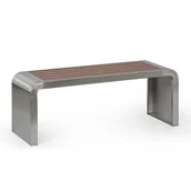 Wyposażenie miejsc publicznych - Ławka parkowa RESTO, 1200 mm, stal nierdzewna/brąz - miniaturka - grafika 1