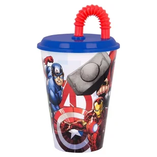 Kubek ze słomką AVENGERS 430ml - Kubki dla dzieci - miniaturka - grafika 1