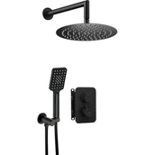 Deszczownice - Deante Box Komplet z boxem podtynkowym termostatycznym okrągły Nero 5908212084915 - miniaturka - grafika 1