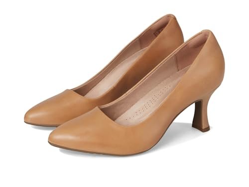 Clarks Damskie czółenka Kataleyna Gem, Ciepła beżowa skóra, 38.5 EU