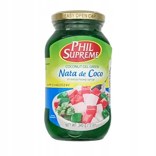 Galaretki kokosowe w syropie zielony Nata De Coco Green Phil Supreme 340g - Galaretki - miniaturka - grafika 1