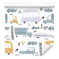 Tapety - Tapeta Do Pokoju Chłopca SAMOCHODY Pojazdy Natura 0,53m x 10m - miniaturka - grafika 1