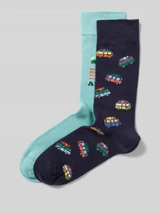 Skarpety z wyhaftowanym motywem w zestawie 2 szt. - Skarpetki męskie - miniaturka - grafika 1