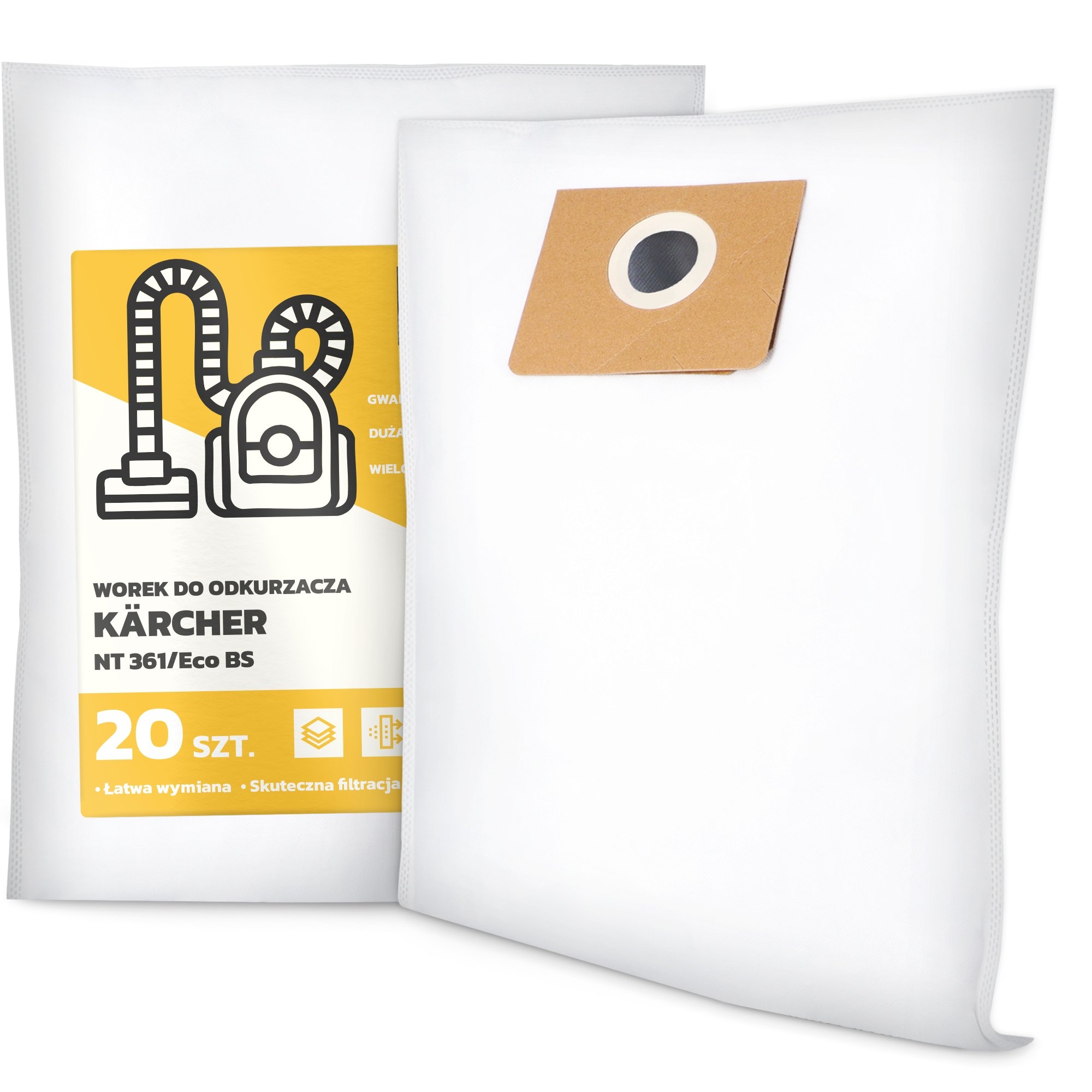 20x Worek do Odkurzacza Kärcher Nt 361/Eco Bs Syntetyczny Torba Worki G9