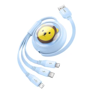 Kabel ładowania 3w1 Baseus USB do USB-C, USB-M, Lightning 3,5A, 1,1m (niebieski) - Kable - miniaturka - grafika 3