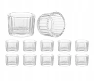 Świeczniki - ŚWIECZNIKI SZKLANE ZESTAW 12 szt przezroczyste małe tealight stół wesele - miniaturka - grafika 1