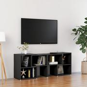 Szafki RTV - vidaXL Szafka pod telewizor, czarna, 104x30x52 cm, płyta wiórowa - miniaturka - grafika 1