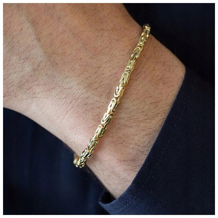 Złota Bransoletka Męska Splot Królewski Pr 925/585