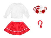 Dresy i komplety dla dziewczynek - ZESTAW NARODOWY BIAŁO-CZERWONY 134-140 4el - miniaturka - grafika 1