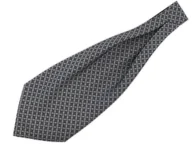 Krawaty i muchy męskie - Szary fular w geometryczny wzór F186 - miniaturka - grafika 1