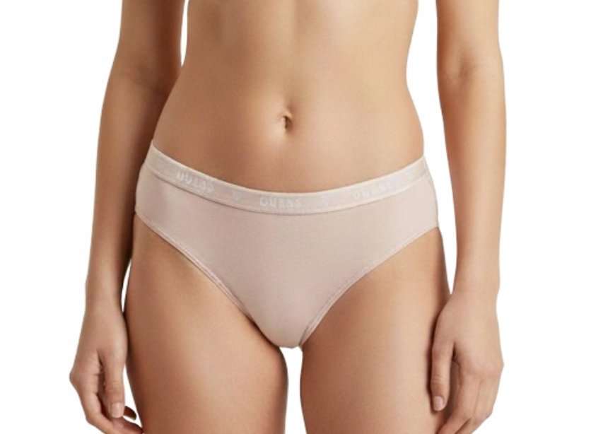 Guess Jasnoróżowe Majtki Figi z Logo na Elastycznym Pasku XS Gna