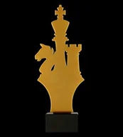 Gry planszowe - Victoria Sport Trofeum metalowe z marmurową podstawą - Szachy - miniaturka - grafika 1