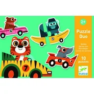 Puzzle - Djeco Puzzle Duo dla najmłodszych Wyścigówki - miniaturka - grafika 1