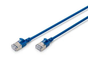 Digitus CAT 6A klasa Ea, F/FTP, skrętka patch, Cu, LSZH, AWG 32/7, długość: 0,5 m, niebieski - Patchcordy - miniaturka - grafika 1