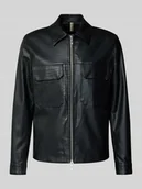 Kurtki męskie - Kurtka o kroju slim fit z imitacji skóry model ‘GIUBBINO’ - miniaturka - grafika 1