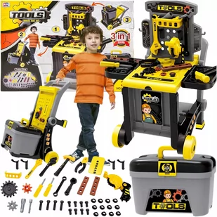 Zestaw Narzędzi Warsztatowych Kufer Taczka Warsztat Wózek Walizka Prezent - Zabawy w naśladowanie dorosłych - miniaturka - grafika 1