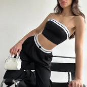 Komplety damskie - Elegancki komplet odzieży domowej - Czarny - miniaturka - grafika 1