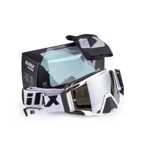 Gogle IMX Sand White/Black Matt Silver Iridium + 2 szyby (jasna i irydowa) w zestawie - Gogle i okulary motocyklowe - miniaturka - grafika 1