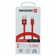 Ładowarki do telefonów - Swissten przewód do transmisji danych TEXTILE USB MICRO USB 3 M CZERWONY 71527301 # Wpisz kod MDC5PL22 i uzyskaj dodatkowe 25 % rabatu na ten produkt promocja do 17.05.2020 - miniaturka - grafika 1