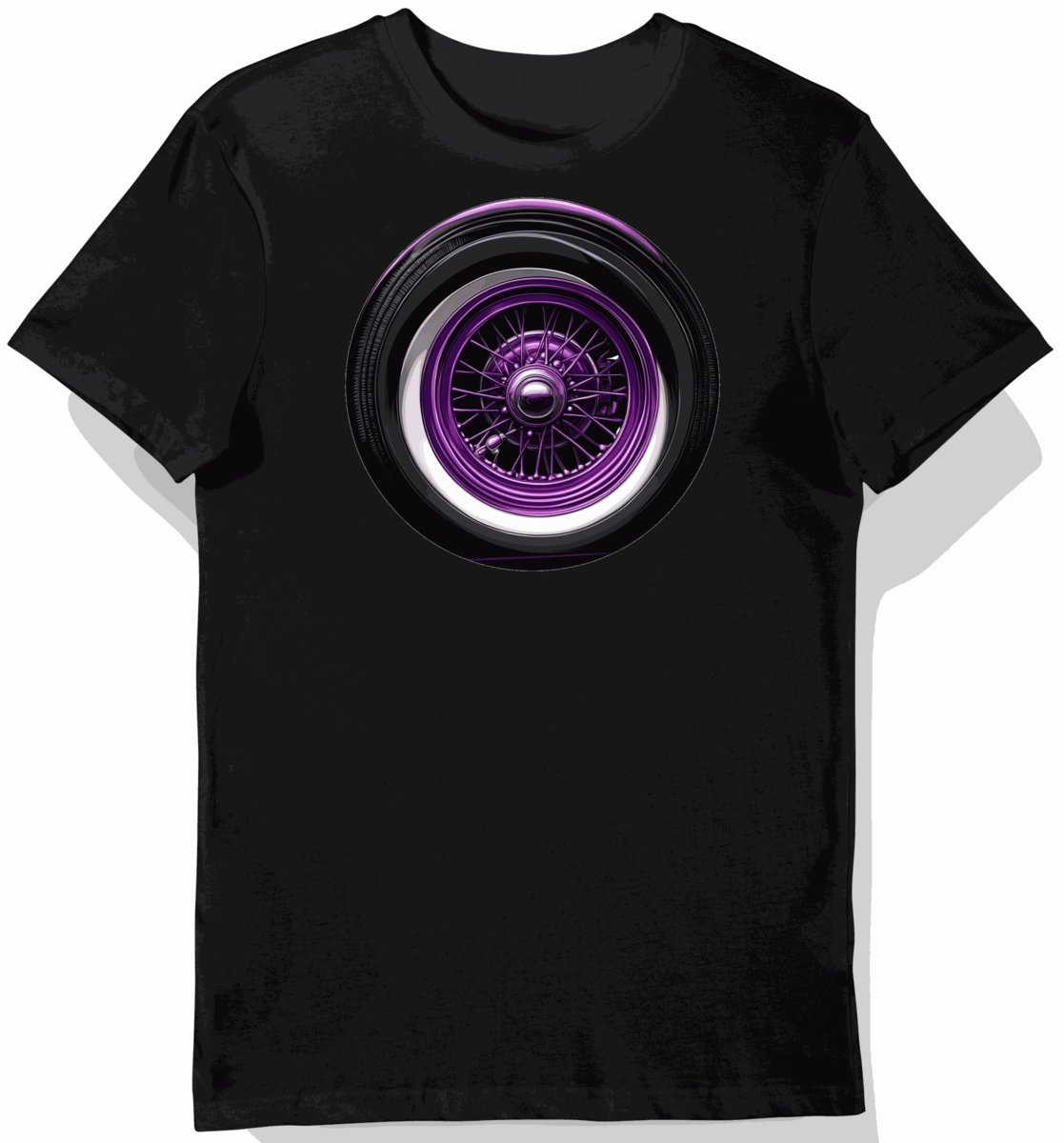 Koszulka męska czarna z nadrukiem klasycznego hot roda 5855 M