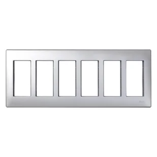 Kontakt Simon KONTAKT_SIMON Ramka obudowy S500 6-modułowa CONNECT Aluminium 51010106-033 - Klawisze i ramki - miniaturka - grafika 1