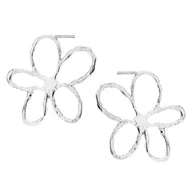 Kolczyki - Srebrne kolczyki duże kwiaty BLOSSOM - miniaturka - grafika 1