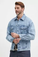 Kurtki męskie - BOSS kurtka jeansowa męska kolor niebieski przejściowa oversize 50514236 - Boss - miniaturka - grafika 1
