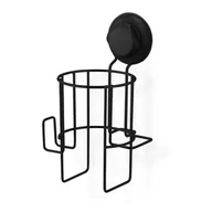 Wieszaki łazienkowe - Czarny uchwyt ścienny do suszarki do włosów Compactor Bestlock - miniaturka - grafika 1