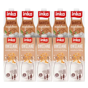 Inka barista o smaku migadłowym 1L x 5 sztuk + napój owsiany 1L x 5 sztuk - Napoje roślinne - miniaturka - grafika 1
