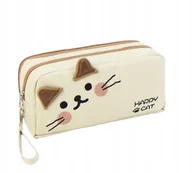 Piórniki - PIÓRNIK SZKOLNY z kotkiem saszetka dla dziewczynki - miniaturka - grafika 1