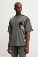 Koszulki męskie - Diesel t-shirt bawełniany T-BOXT-PEELOFF męski kolor szary z nadrukiem A19321.0KIBX - miniaturka - grafika 1