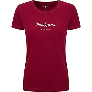 Pepe Jeans Koszulka damska New Virginia Ss N, Czerwony (bordowy), XS - Koszulki i topy damskie - miniaturka - grafika 1
