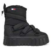 Śniegowce damskie - Śniegowce Tommy Jeans Tjw Chunky Snow Boot Nylon EN0EN02842 Czarny - miniaturka - grafika 1
