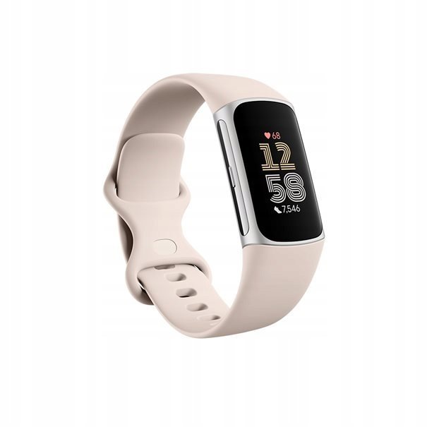 Fitbit Charge 6 OLED Wristband Activity Tracker porcelain/aluminium silver