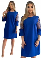 Sukienki - ELEGANCKA CHABROWA TRAPEZOWA SUKIENKA ROZMIAR 44 POLSKI PRODUCENT - miniaturka - grafika 1