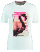 Koszulki i topy damskie - GERRY WEBER T-shirt z motywem flaminga Biały 42/M - miniaturka - grafika 1