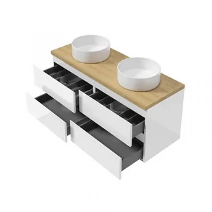 Defra Como D120 Szafka podumywalkowa podwójna 119,8x50x45,1 cm biały połysk 123-D-06055x2 - odbiór osobisty: Kraków, Warszawa - Szafki łazienkowe - miniaturka - grafika 1