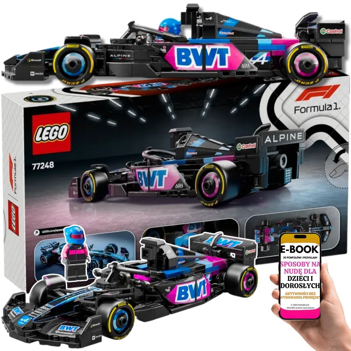 LEGO F1 BWT Alpine A524 77248 Rewelacyjny Prezent dla Chłopca Auto Wyścigowe Speed Champions z Kierowcą + EBOOK-3