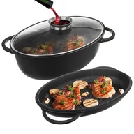 Brytfanny - Orion Brytfanna 3W1 Granitowa / Garnek Z Pokrywą Patelnia Grillowa 10 L Grande - miniaturka - grafika 1
